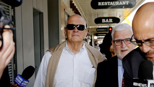 Graeme Lawrence arrives at the Newcastle District Court on October 17 before being sentenced to eight years jail for the sexual abuse of a 15-year-old boy in 1991 (AAP Image/Darren Pateman)