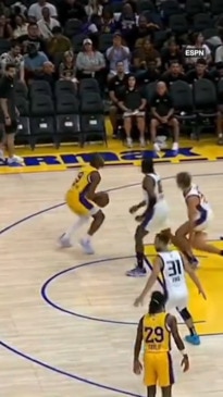 Bronny James scores on Lakers debut