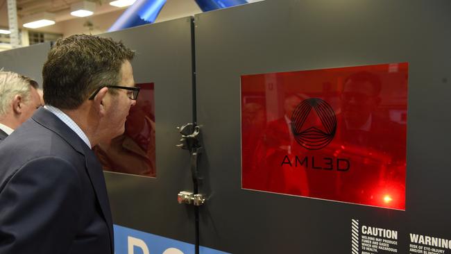 Former Victorian premier Daniel Andrews checks out the Technical Director Advanced Manufacturing Precinct at RMIT in June 2022. Picture: NewsWire / Andrew Henshaw