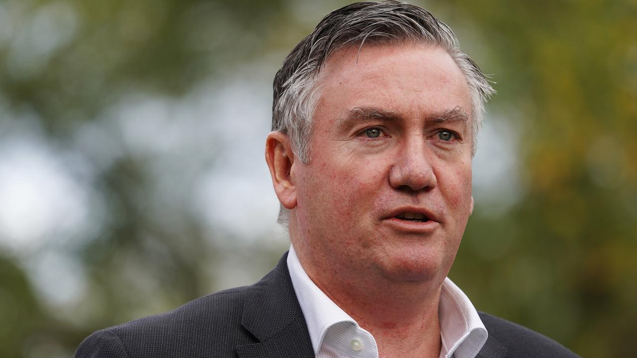 Collingwood president Eddie McGuire speaks during an event this month.