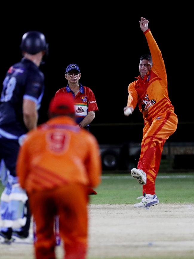Barrier Reef Big Bash Game 1: Badgers v Hurricanes at Griffiths Park. Badgers' Justin Reid. Picture: Stewart McLean