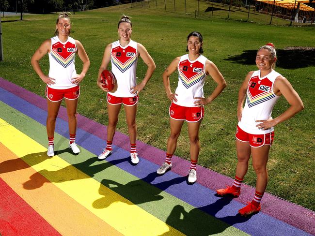 The Swans will run out in their Pride guernsey for their home clash against Collingwood. Picture: Phil Hillyard