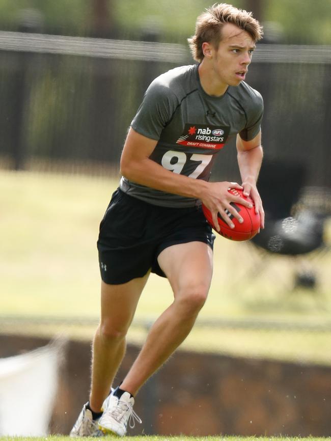 Matthew McLeod-Allison in action during the pre-draft training day.