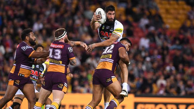 The Tongan enforcer starred for the Broncos this season. (AAP Image/Dave Hunt)