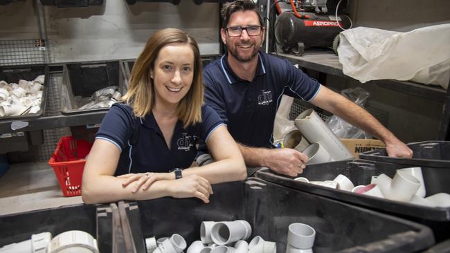 Number 2: David and Catherine McCarhty from David McCarthy Plumbing in Laverton North. Picture: Andy Brownbill