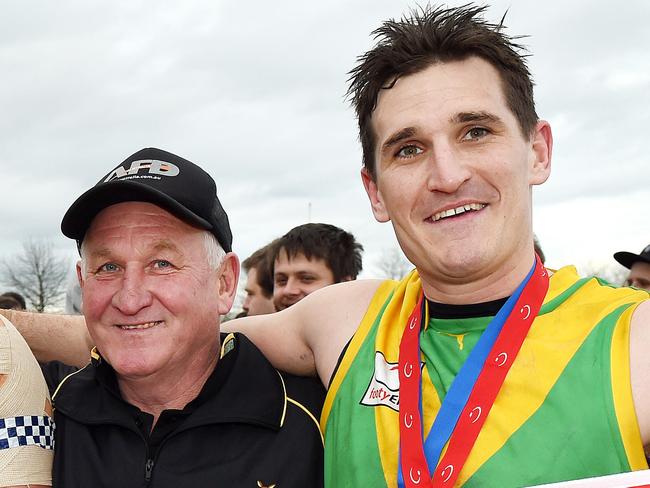 EFL (Division 2 Seniors) Grand Final: Bayswater versus Wantirna South at Tormore Reserve, Boronia. The Galvin family, Mitch, Bryce, Gaz, and Joel. Picture: Steve Tanner