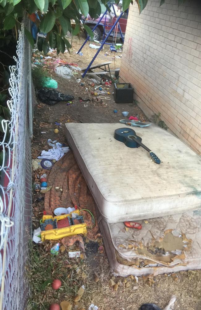 Kids toys are among the trash strewn around the Karama property. Picture: Supplied