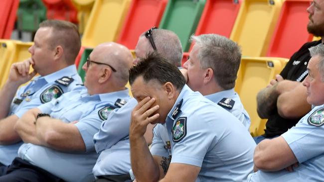 Police memorial serive fro Constable Rachel McCrow and Constable Matthew Arnold at the Townsville Stadium. Picture: Evan Morgan