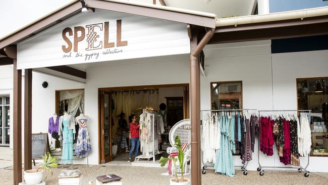 Clothing on display outside the Spell &amp; The Gypsy Collective, Byron Bay. Picture: Destination NSW