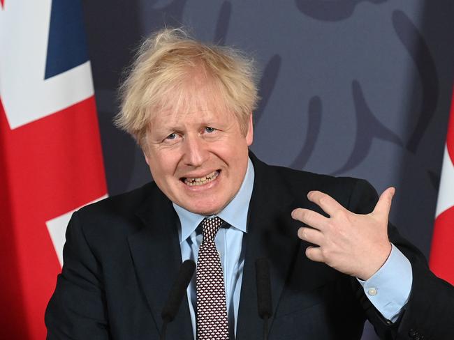 Boris Johnson announces the deal. Picture: Getty Images