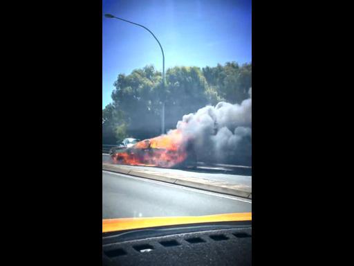 Car fire on Regency Road