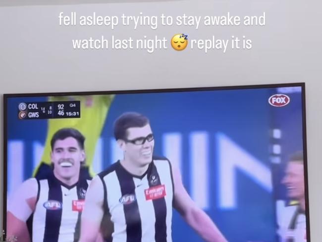 G Flip watched the Collingwood win all the way from her LA home.