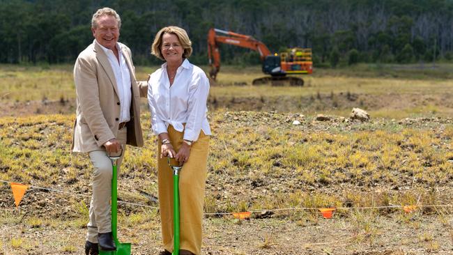 Andrew and Nicola Forrest at the site of a Fortescue Future Industries green energy facility – Picture: Cameron Laird