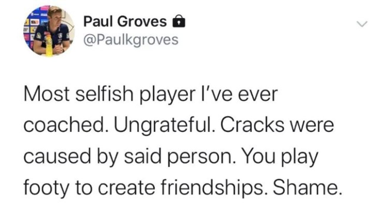 The controversial tweet from Paul Groves.