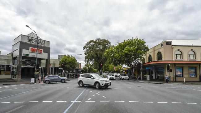 Right-hand turns off The Parade and on to George St would be banned during peak-hour traffic under a plan. Picture: AAP/Roy Vandervegt