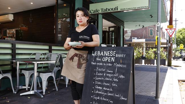 Not happy: Virginia Cheong at her Homebush cafe. Picture: Richard Dobson