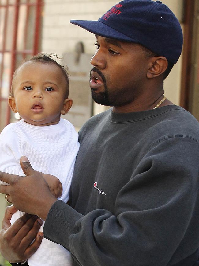 Kanye West with son, Saint.  Picture:  Supplied