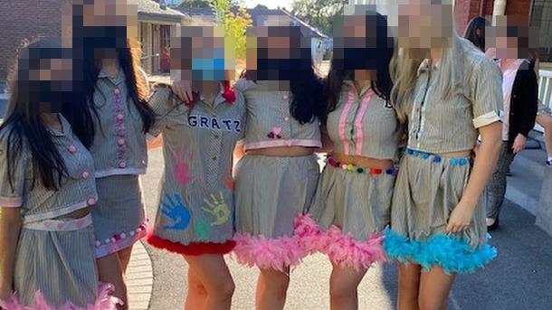 Students, in a picture posted to Instagram, in decorated uniforms. The Herald Sun is not suggesting these students were involved in the planned pranks.