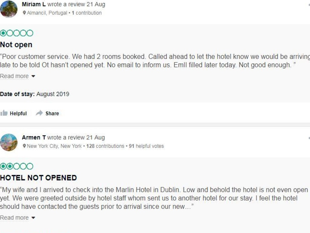 Guests complained on TripAdvisor about the hotel.