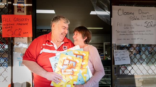 Col and Narelle Wiblen get ready to shut the doors on the Armidale Street General Store after 23 years.