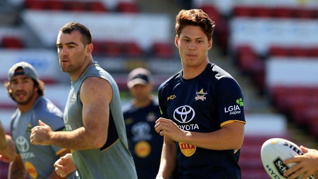 Kalyn Ponga in action during Cowboys training.