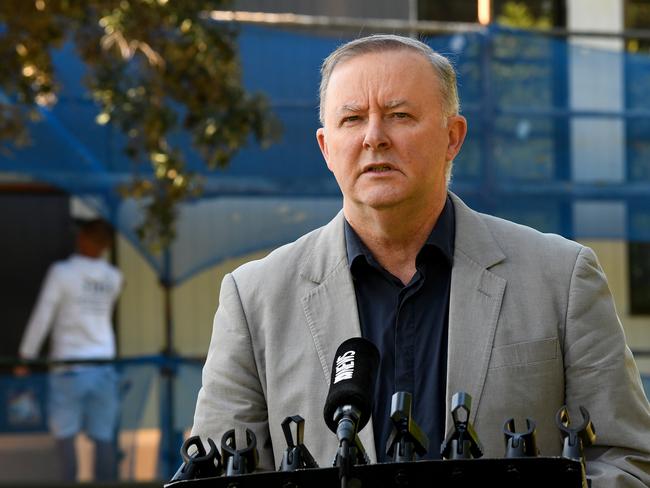 Federal Opposition Leader Anthony Albanese speaks to the media during a press conference in Sydney, Saturday, May 30, 2020. (AAP Image/Bianca De Marchi) NO ARCHIVING