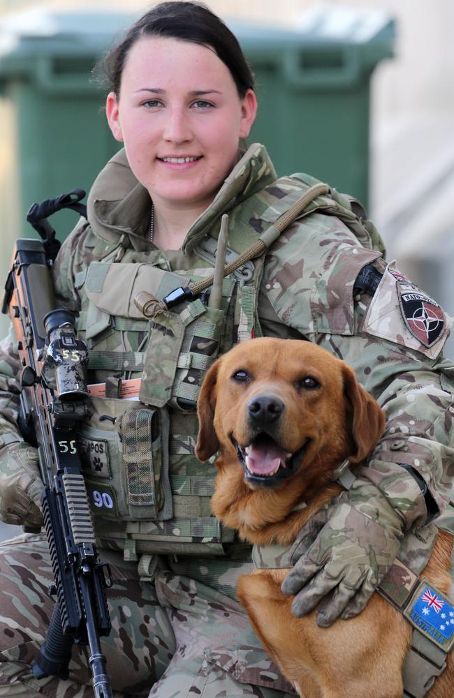 Corporal Carys Evans from West Wales and her 5-year-old Red Fox Labrador Jake. Picture: Gary Ramage