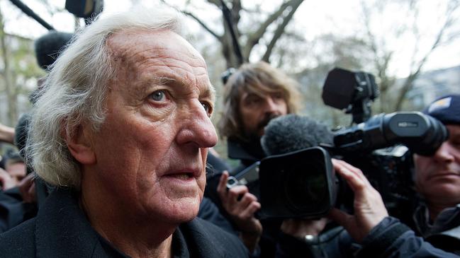 John Pilger arrives at the City of Westminster Magistrates Court ahead of a hearing for WikiLeaks founder Julian Assange in London on December 14, 2010. Picture: Leon Neal / AFP