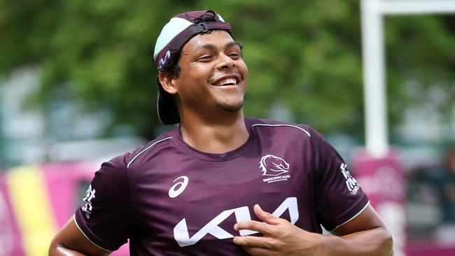 Selwyn Cobbo, Brisbane Broncos training, Red Hill. Picture: Liam Kidston