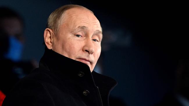 Putin looks on during the opening ceremony of the Beijing 2022 Winter Olympic Games. Picture: AFP