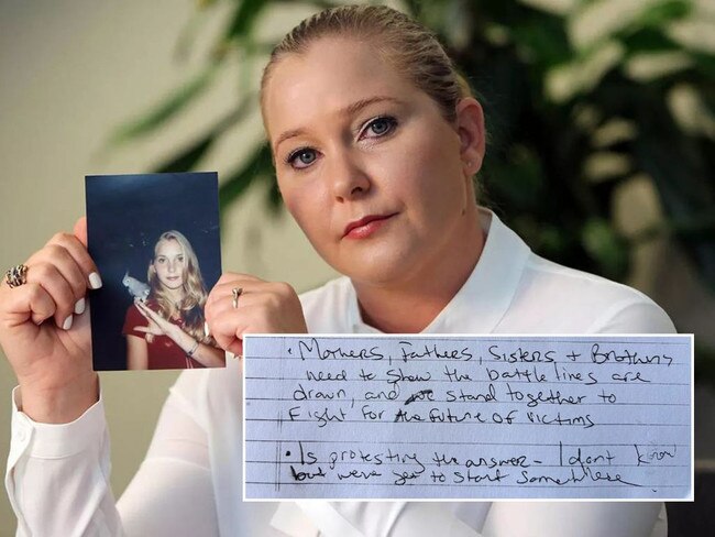 The family shared a picture of Virginia's handwritten note.