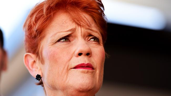 One Nation leader Pauline Hanson in Townsville. Picture: Alix Sweeney