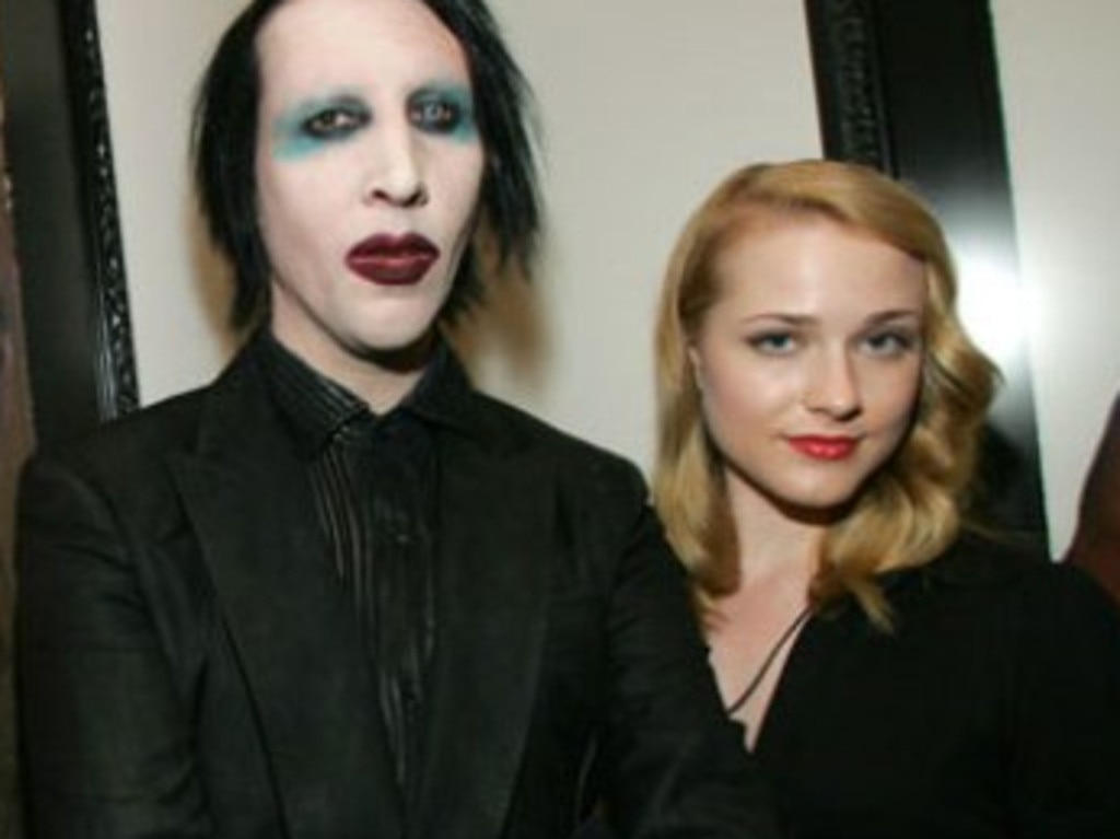 Rock star Marilyn Manson with ex-partner Evan Rachel Wood.