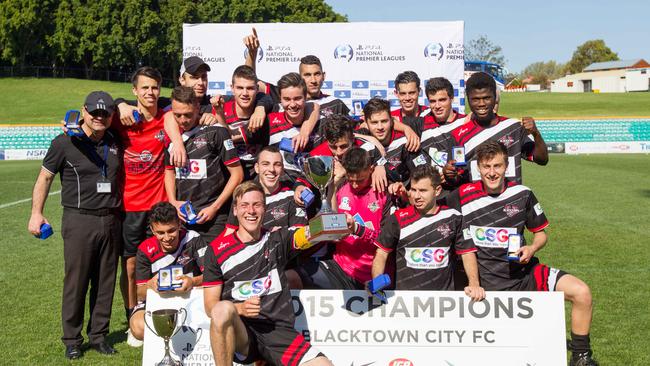 Blacktown City’s Grade 20s team was all smiles after their 3-2 grand final win against Marconi.                        <span id="U311195756234X0E" style="font-family:'Courier New';">●</span>                        <b>YOUTH GRADE SUCCESS</b>