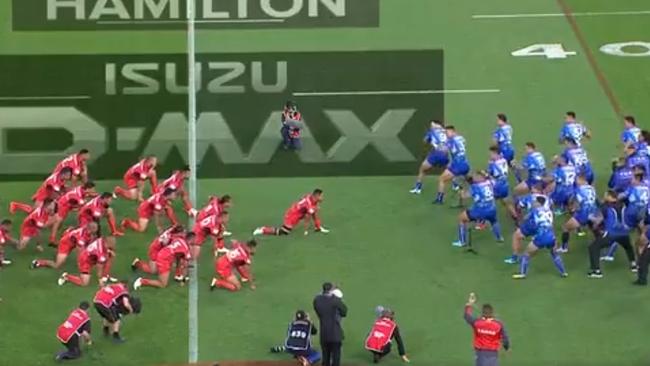 Samoa and Tonga players produced a brilliant display before their World Cup clash.