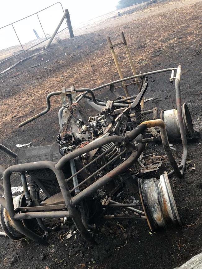 A burnt-out car after fires ravaged the Camperdown area.