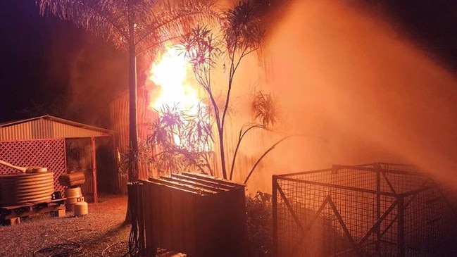 Charging car causes shed explosion. Picture - contributed.