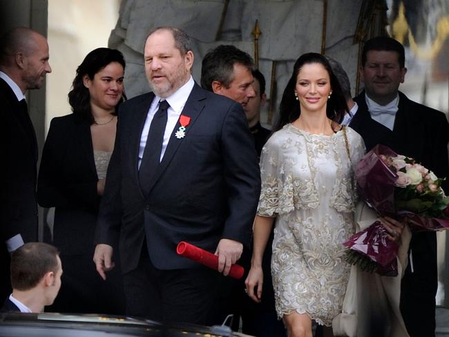 Harvey Weinstein with wife Georgina Chapman, after he was awarded the French Legion d'Honneur in 2012. Picture: AFP/Eric Feferberg