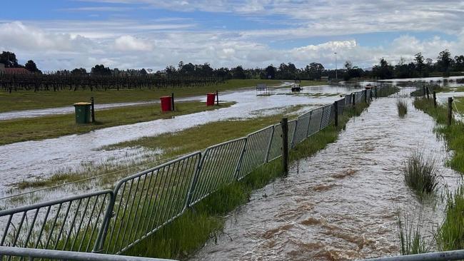 Flooding at Grapevine music and wine festival. Picture: Supplied