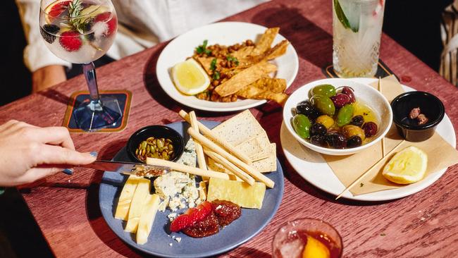 A selection of food and drink at Dusk Club.