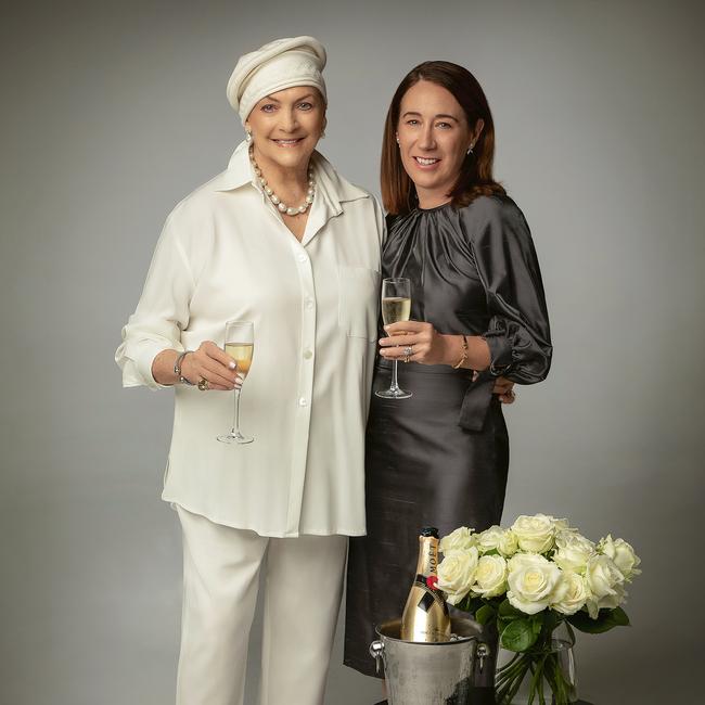 Editor of Vogue Australia Edwina McCann (right) and Maggie Tabberer. Photo Chris Pavlich