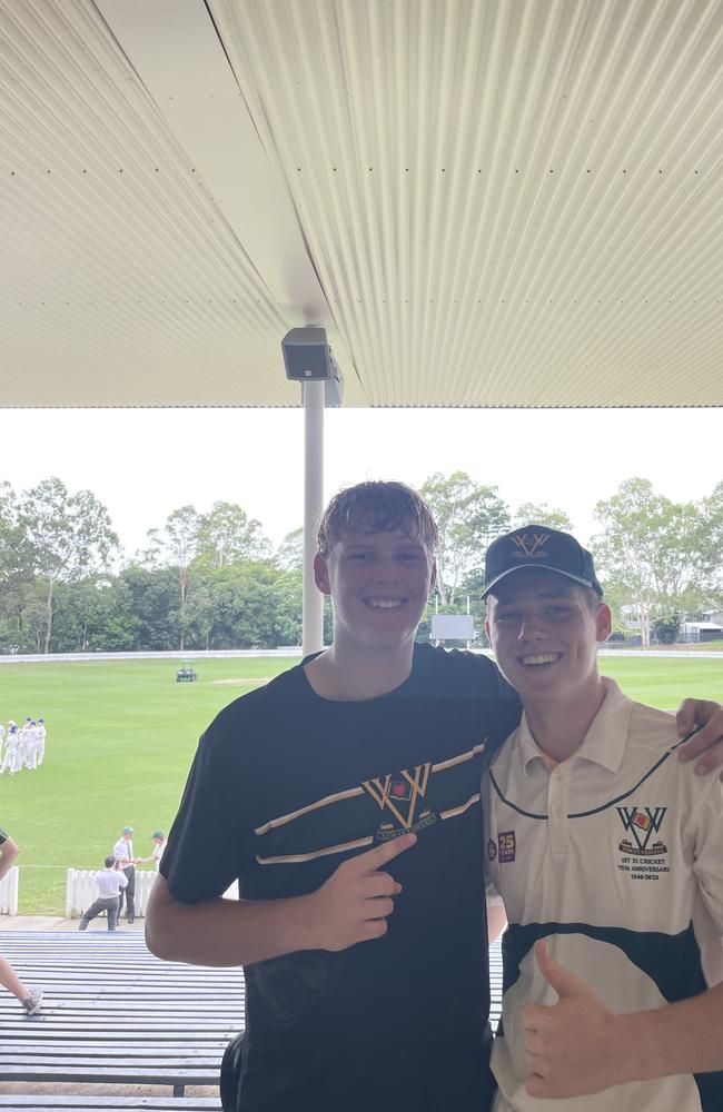 Ben Thallon (left) and Connor Maloney (right) after they shone against Ashgrove in round 1.