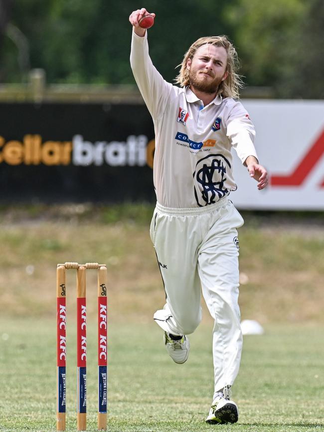 Newtown &amp; Chilwell's Sam Allen was his side’s best bowler on Saturday. Picture: Wes Cusworth