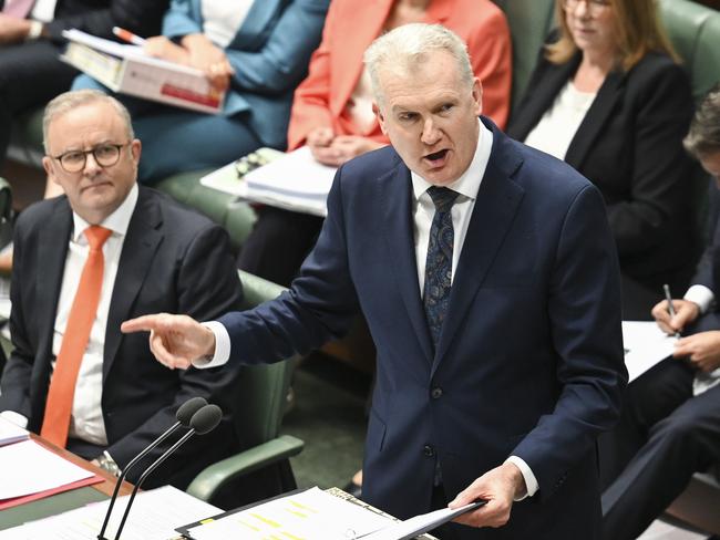 CANBERRA, Australia - NewsWire Photos - October 9, 2024: Minister for Home Affairs and Minister for the Arts, Tony Burke during Question Time at Parliament House in Canberra. Picture: NewsWire / Martin Ollman