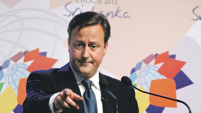 Then British Prime Minister David Cameron at a news conference in Colombo, Sri Lanka, in 2013 - he was the first head of state since independence to privately visit the former war torn northern Jaffna peninsula. Cameron is well acquainted with the issues and leaders in the world. Picture: EPA/M.A.PUSHPA KUMARA