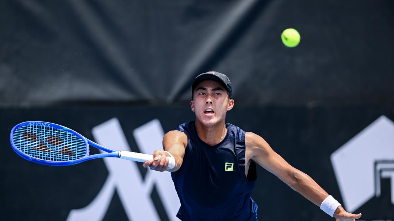 Rinky Hijikata in action during the 2025 Adelaide International at Memorial Drive. Picture: Mark Brake/Getty Images