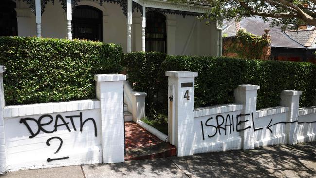 Anti-Semitic graffiti in Sydney’s Woollahra. Picture: Rohan Kelly