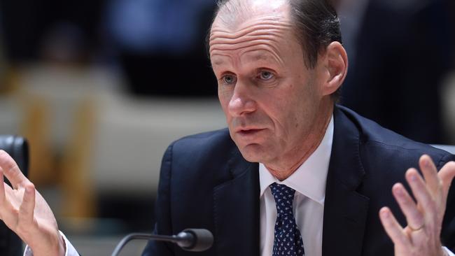 ANZ CEO Shayne Elliott speaks during his appearance at the House of Representatives Standing Committee on Economics annual public hearing. Picture: AAP/Lukas Coch