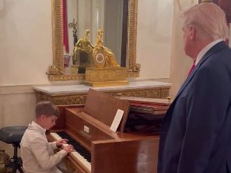 President Donald Trump’s 8-year-old grandson Theo played piano for his grandfather