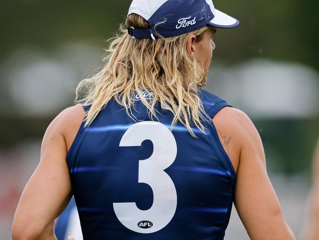 Bailey Smith in his new number three. Picture: Dylan Burns/AFL Photos via Getty Images